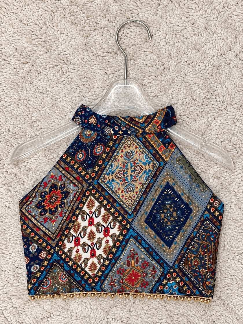 Midnight Blue Rayon Cotton Lehenga