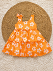 Orange Daisy Ruffle Dress