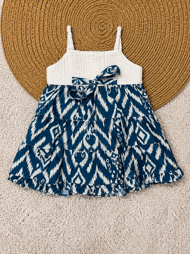 Sapphire Ikat Tier Dress