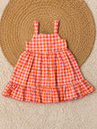 Cherry Gingham Charm Dress – Coral