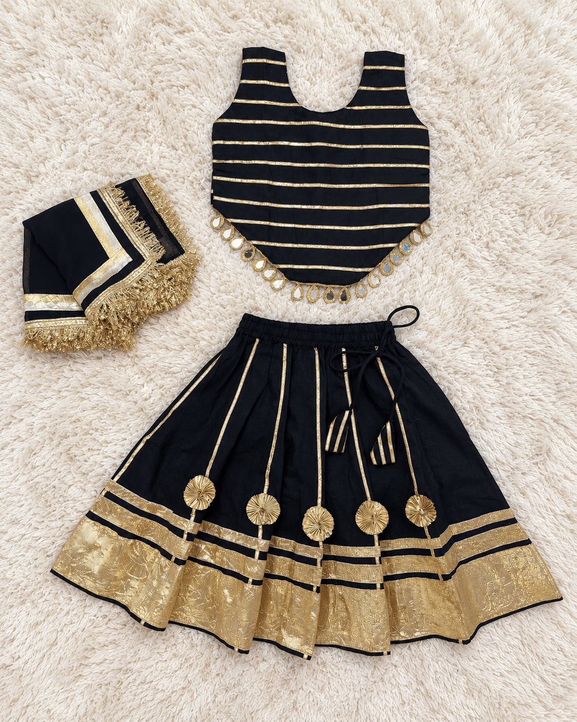 Black Gold Festive Lehenga Set
