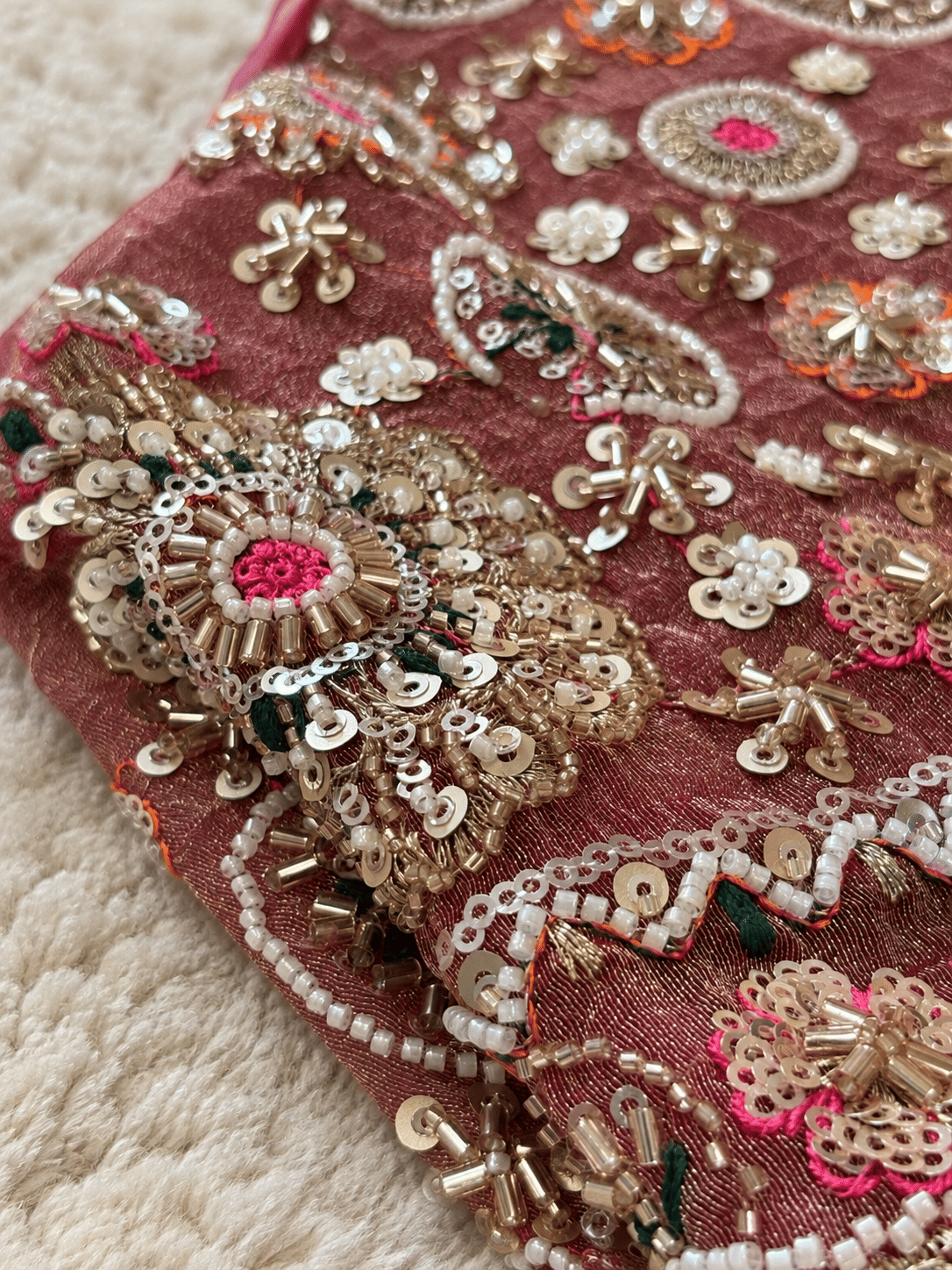 Maroon Floral Embellished Sharara Set
