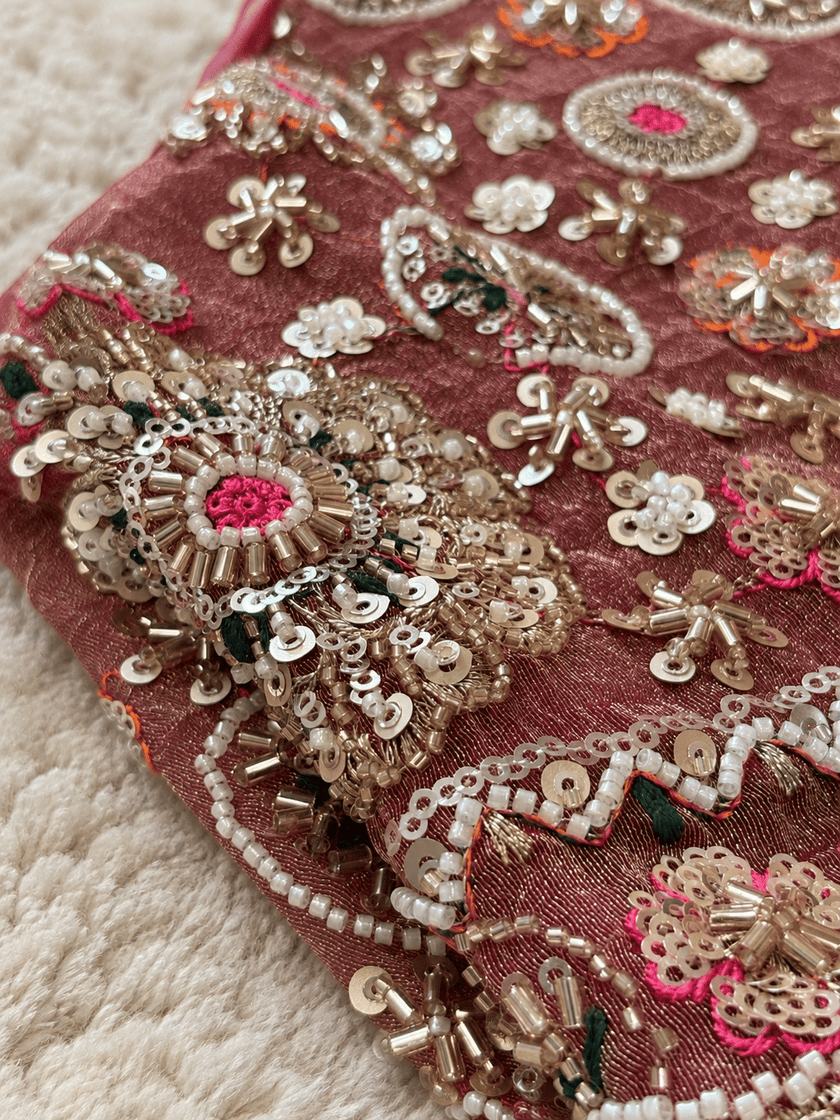 Maroon Floral Embellished Sharara Set