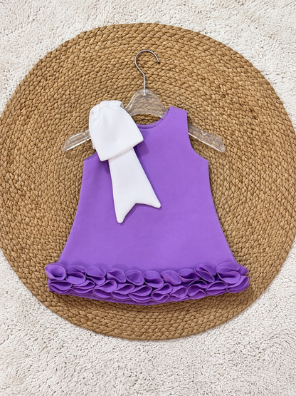 Lavender Ivory Statement Bow Dress