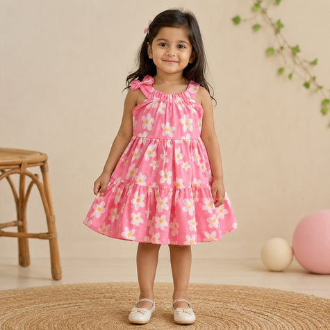 Pink Daisy Twirl Dress