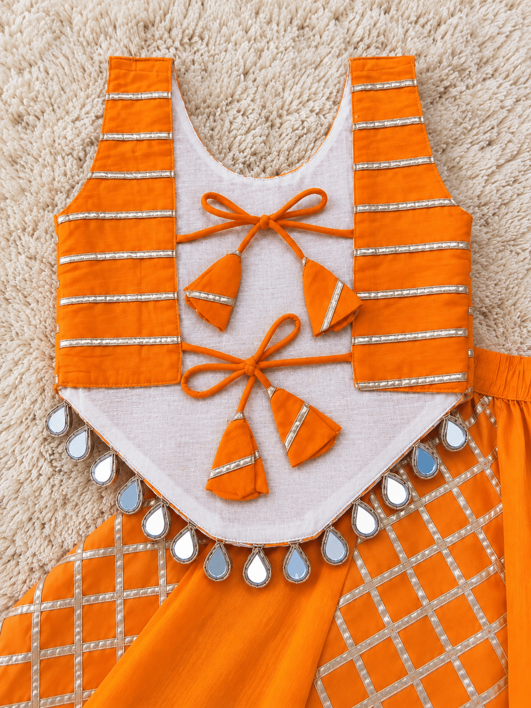 Orange Shimmer Festive Lehenga Set