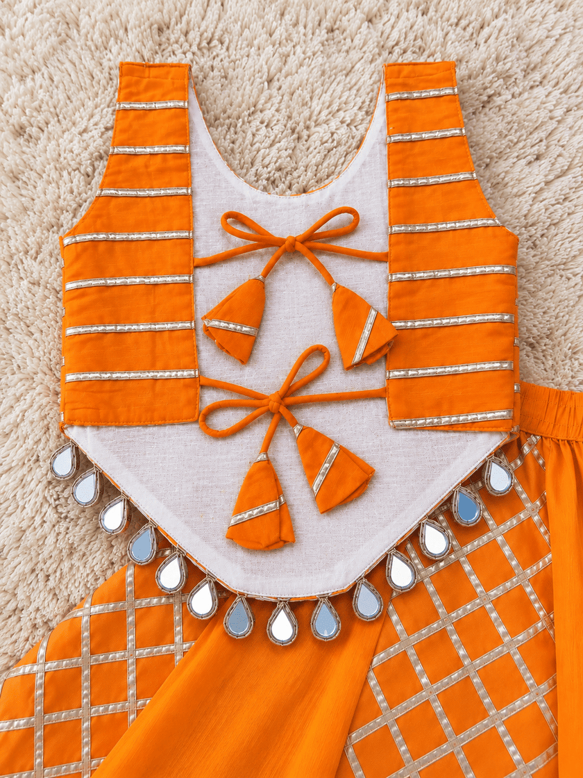 Orange Shimmer Festive Lehenga Set