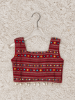 Crimson Geometric Rayon Cotton Lehenga