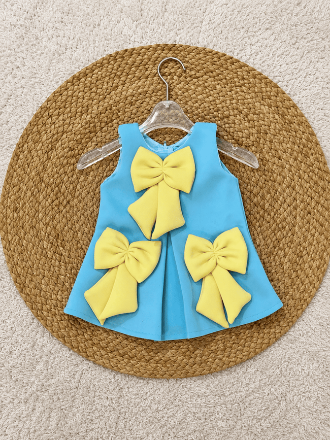 Aqua Sunshine Bow Dress