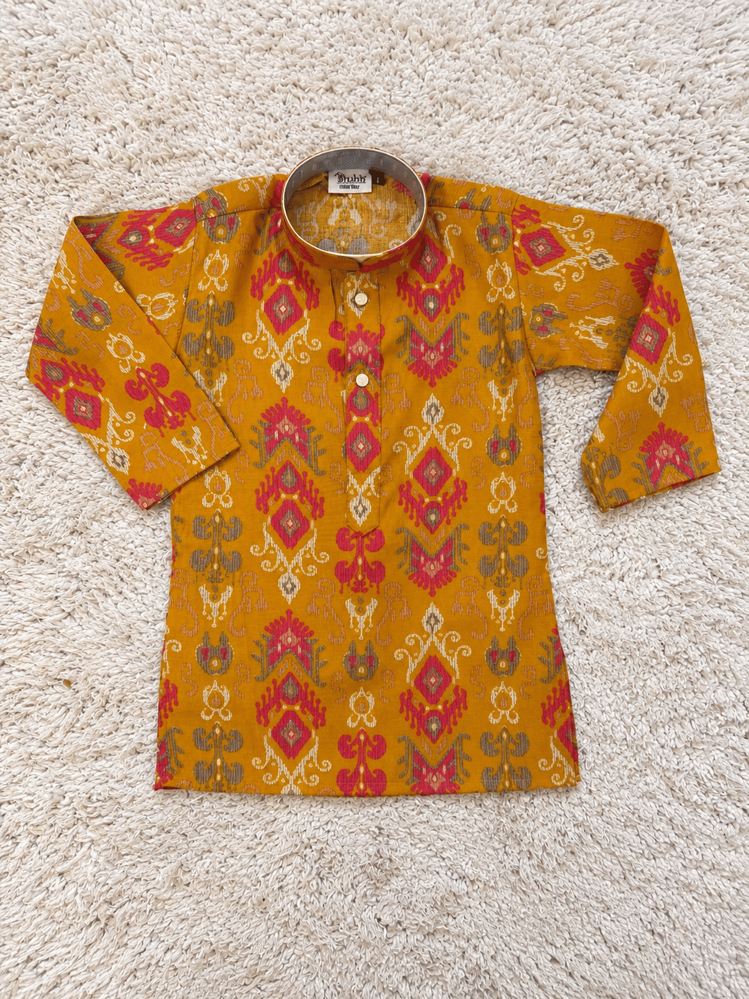 Mustard Chanderi Cotton Kurta Set