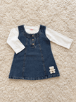 Denim Blue Teddy Pinafore Dress
