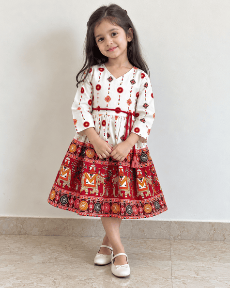 Red Elephant Print Dress