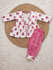 Pink Floral Cotton Jacket & Dhoti Pants Set