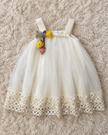 Ivory Pearl Lace Bow Dress