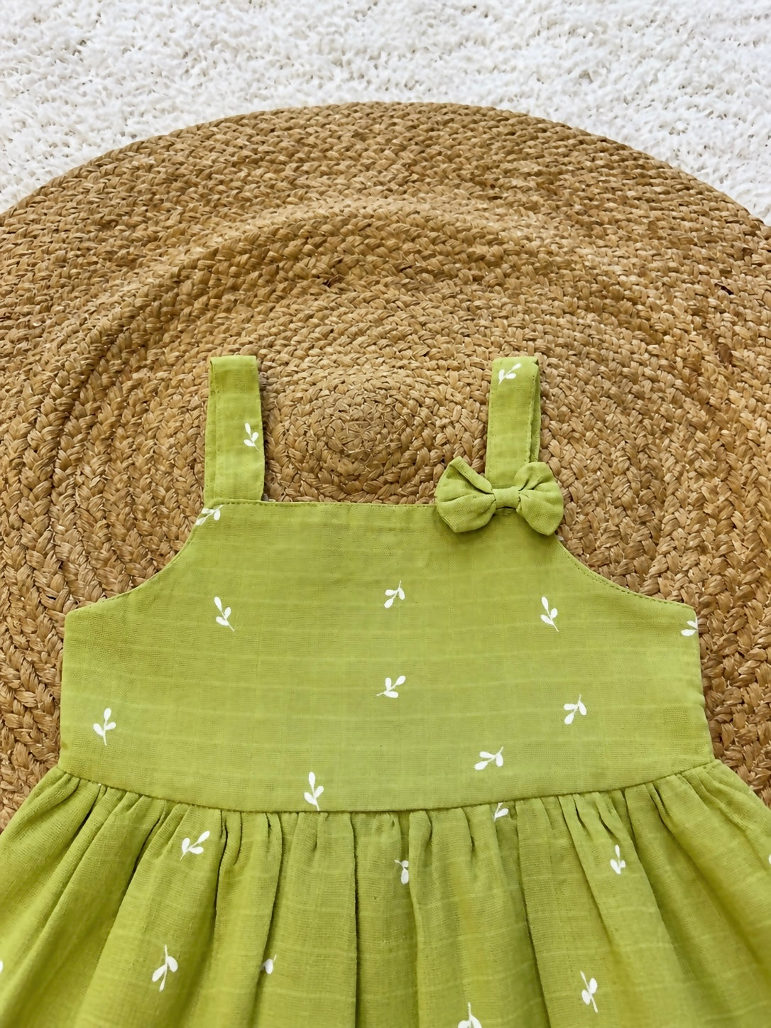 Olive Muslin Dress