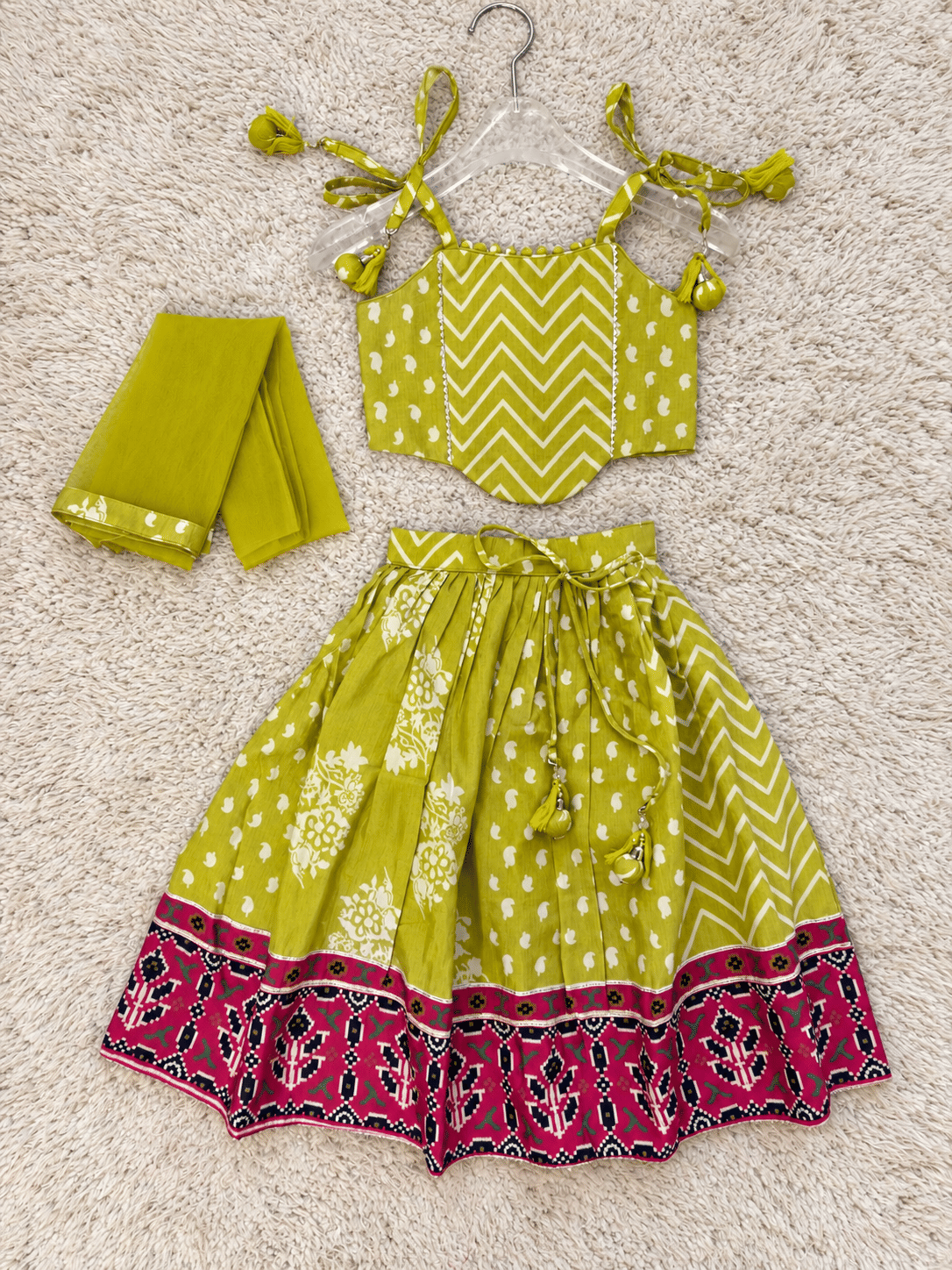 Lime Pink Festive Lehenga Set