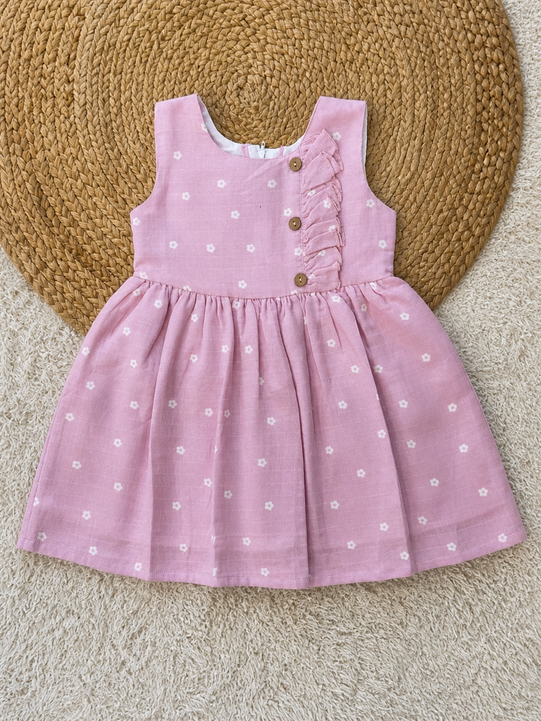 Lilac Floral Muslin Dress