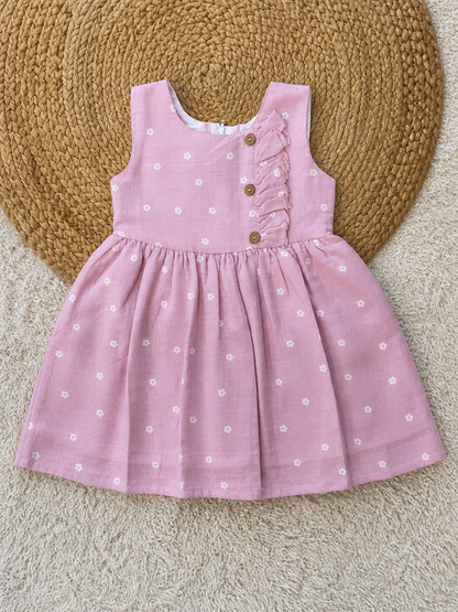 Lilac Floral Muslin Dress