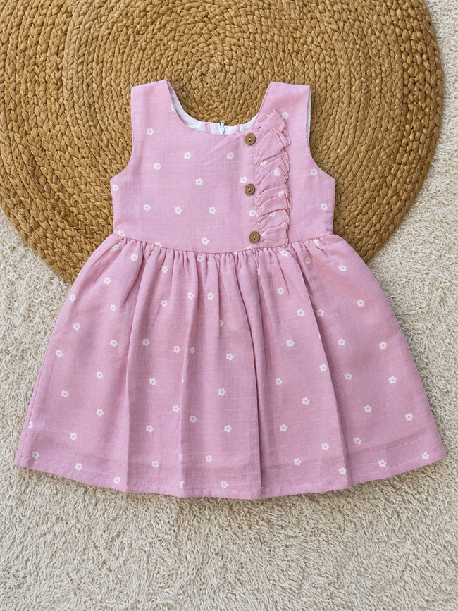 Lilac Floral Muslin Dress