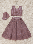 Dusty Mauve Embroidered Lehenga Set