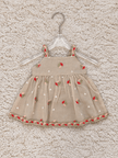 Beige Rose Embroidered Sharara Set