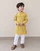 Mustard Botanical Cotton Kurta Set