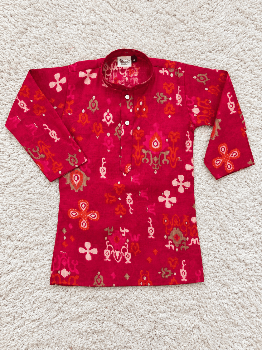 Ruby Chanderi Cotton Kurta Set