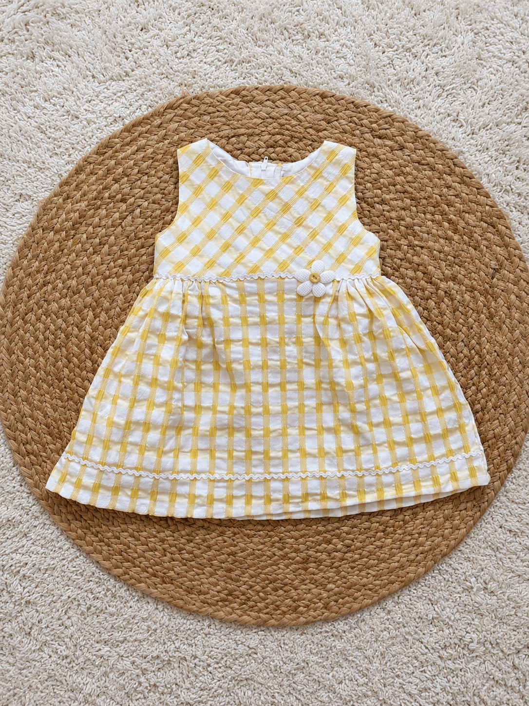 Sunshine Gingham Flower Frock