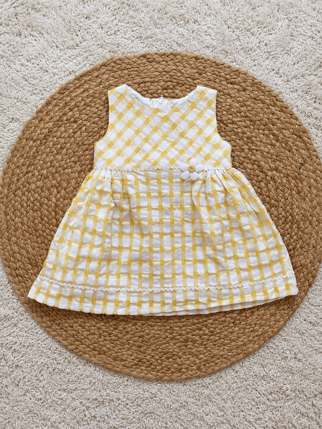 Sunshine Gingham Flower Frock