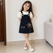 Black Floral Charm Pinafore Dress