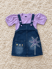 Lavender Bloom Denim Pinafore Dress