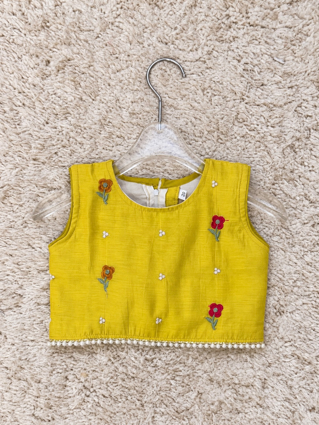 Sunshine Yellow Mul Cotton Embroidered Lehenga