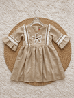 Sand Daisy Lace Trim Dress
