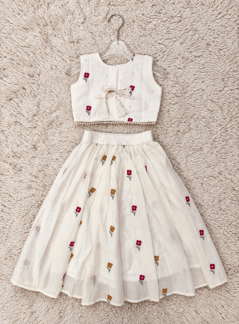 Ivory Blossom Mul Cotton Lehenga