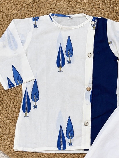 Royal Blue Tree Kurta Set