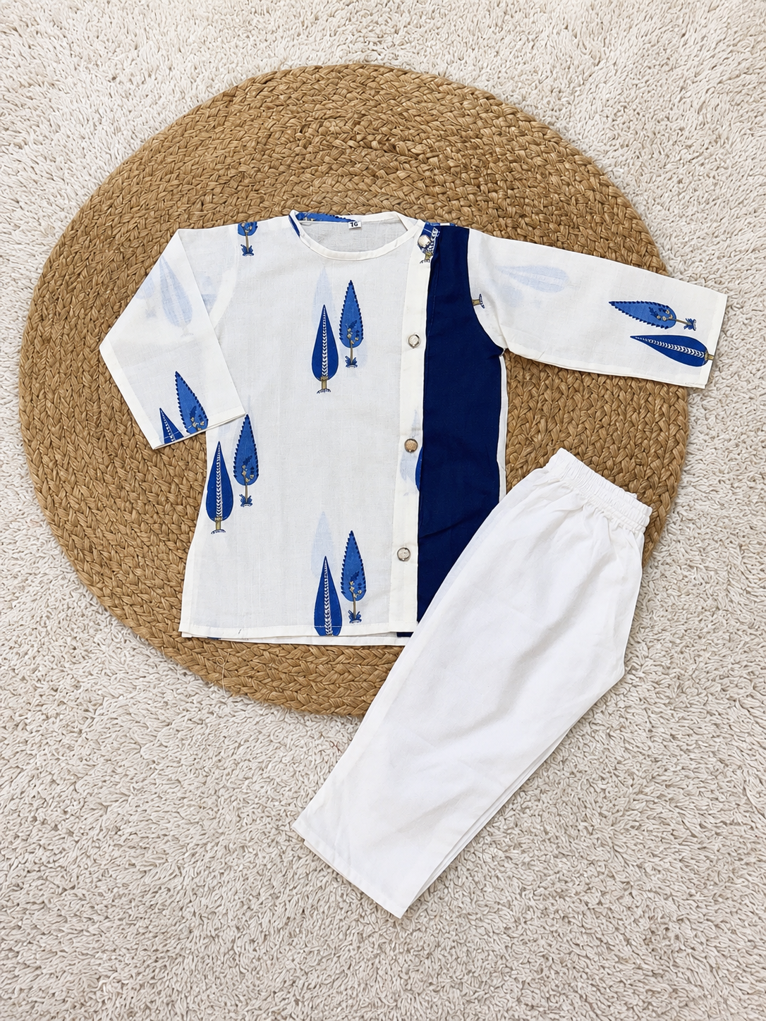 Royal Blue Tree Kurta Set