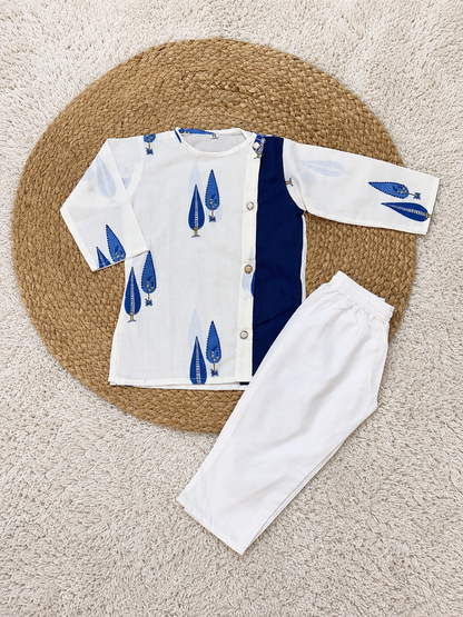 Royal Blue Tree Kurta Set