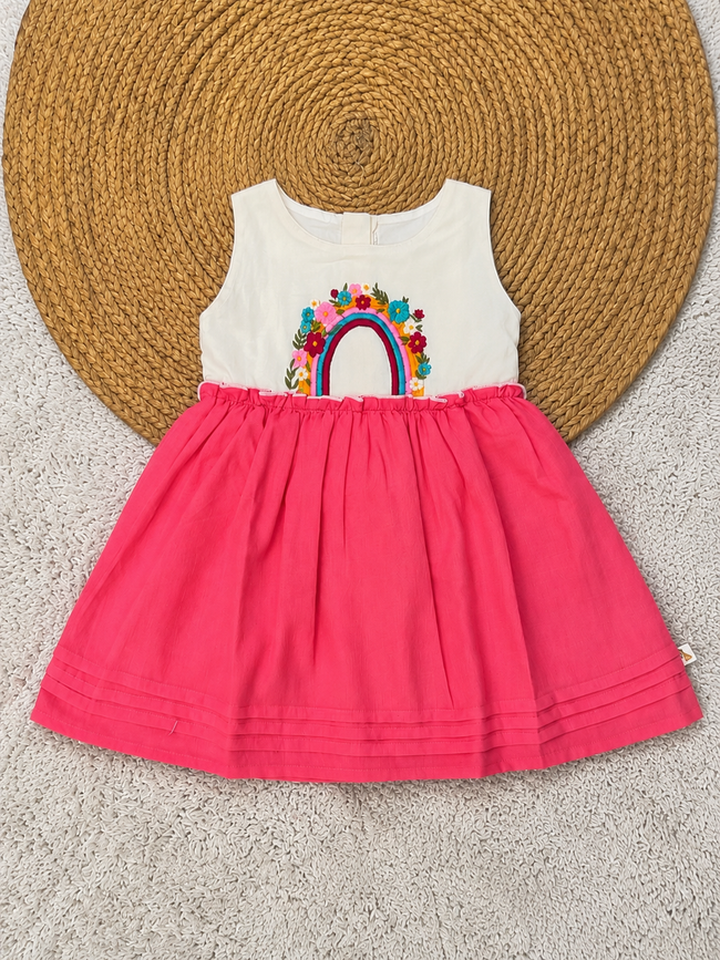 Rainbow Meadow Dress (Pink)