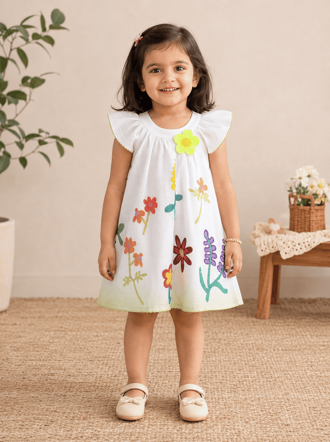 Ivory Rainbow Garden Frock