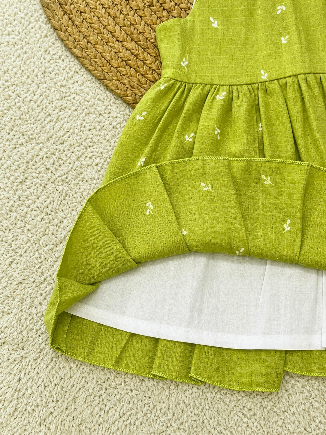 Olive Muslin Dress