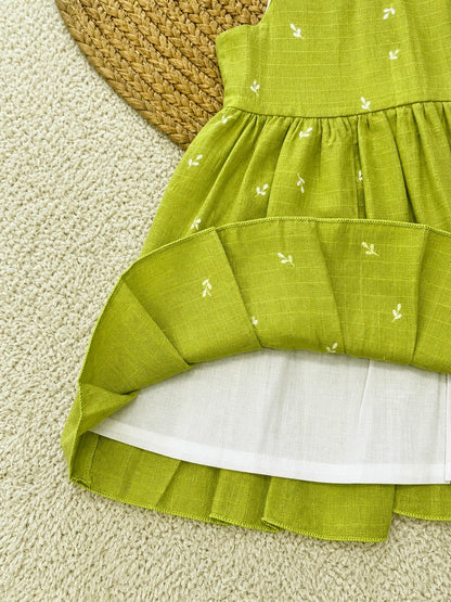 Olive Muslin Dress