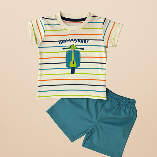 TXXI JUNIOR Bon Voyage Striped Co-ord Set for Kids