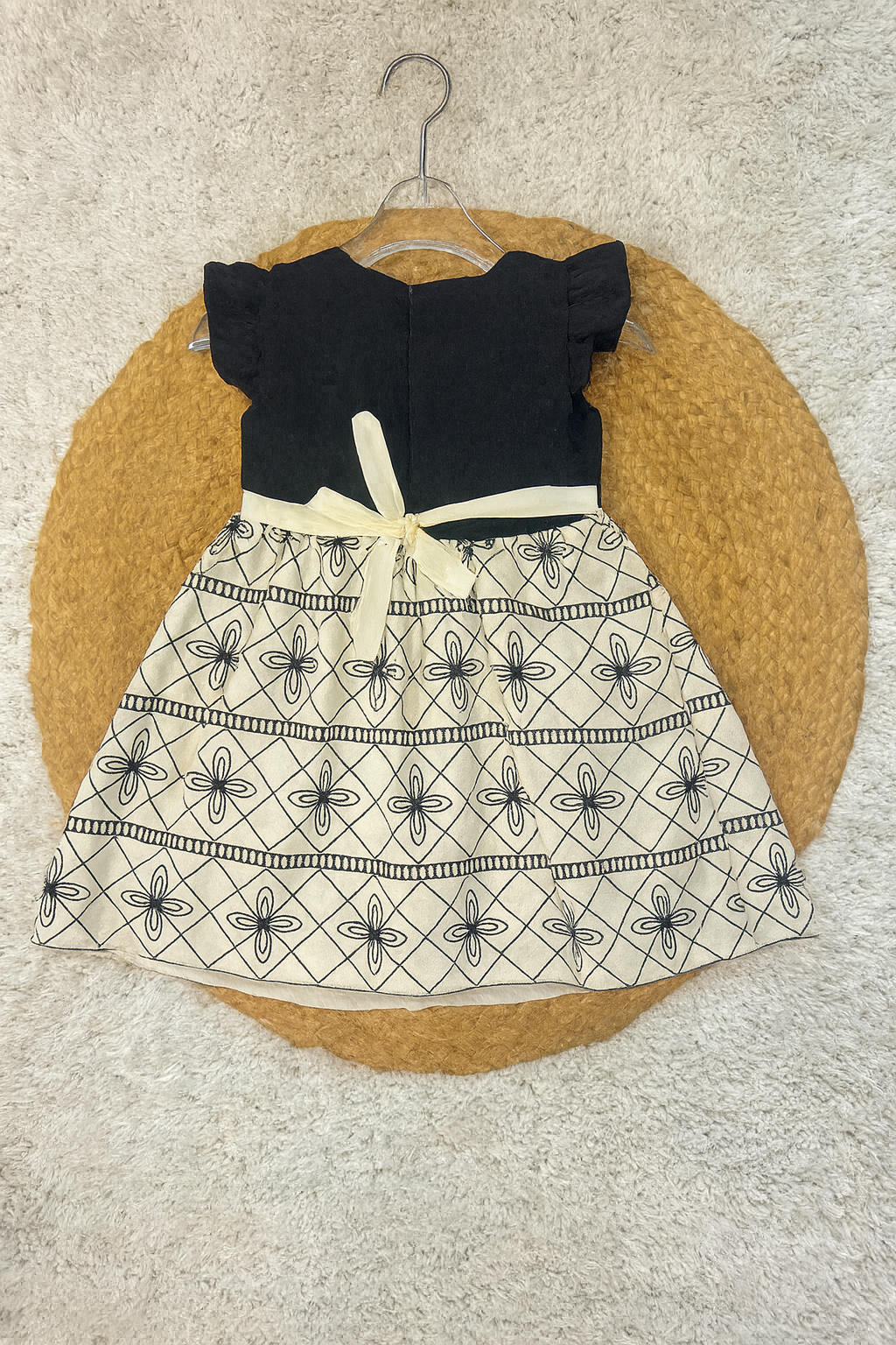 Black & Ivory Bow Accent Frock