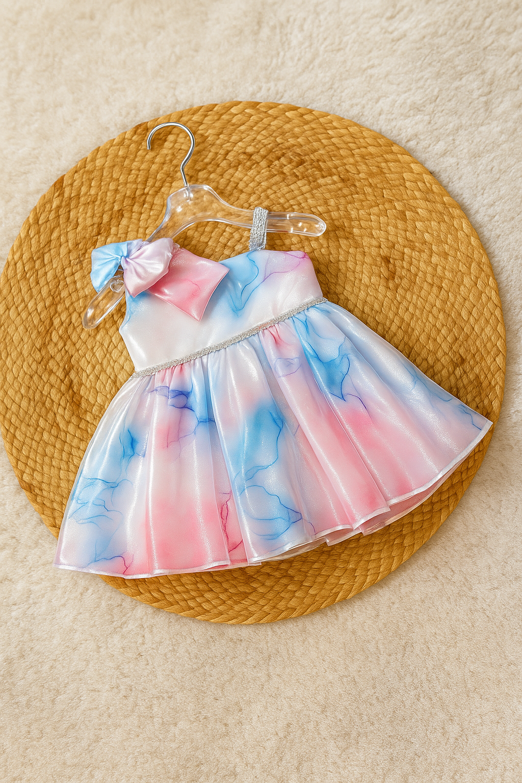 Pastel One-Shoulder Party Dress with Bow Detail