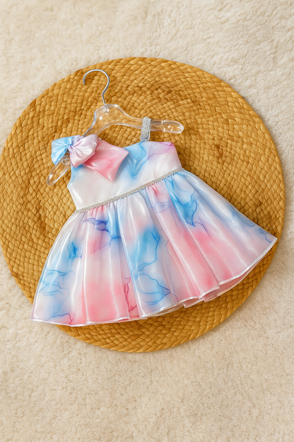 Pastel One-Shoulder Party Dress with Bow Detail