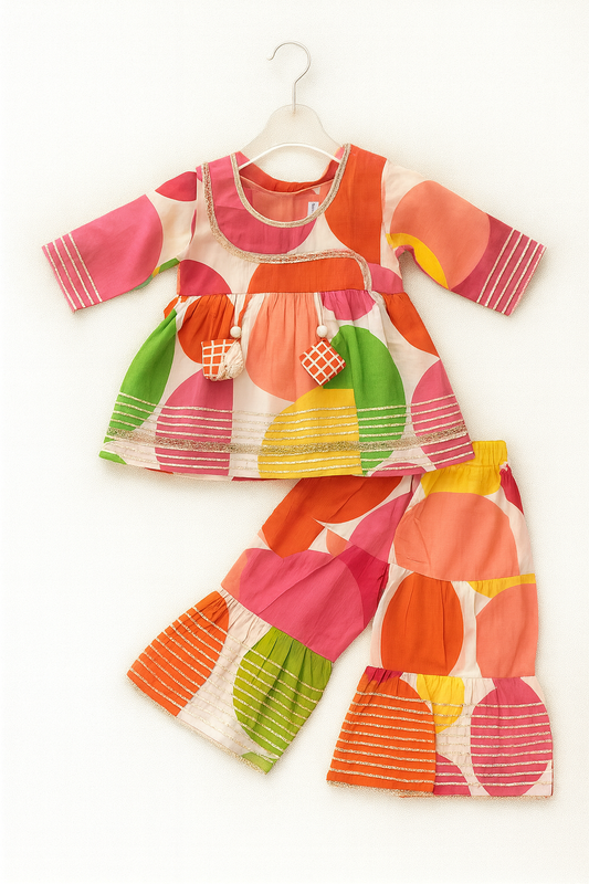 Peplum Kurti Top Flared Palazzo Pants