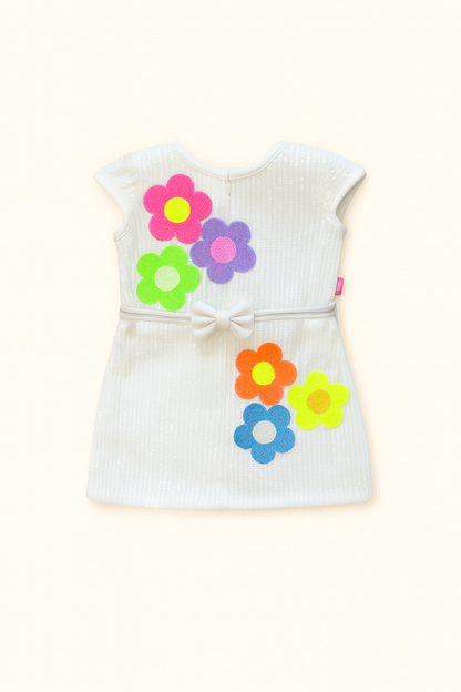 Girls' Floral Sequin Party Dress
