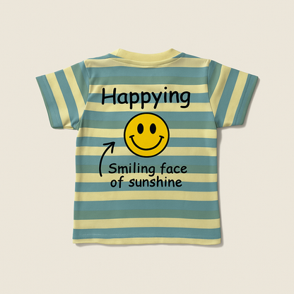 TXXI JUNIOR Striped Co-ord Set with Smiley Patch Design