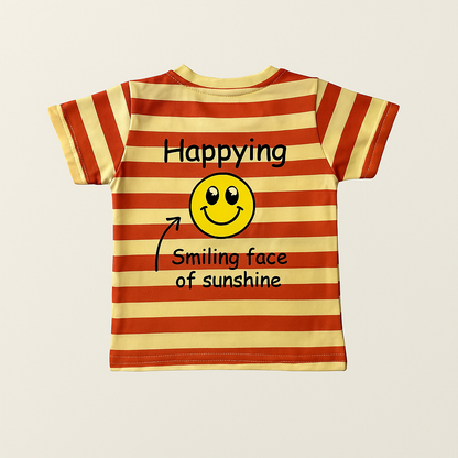 TXXI JUNIOR Striped Co-ord Set with Smiley Patch Design