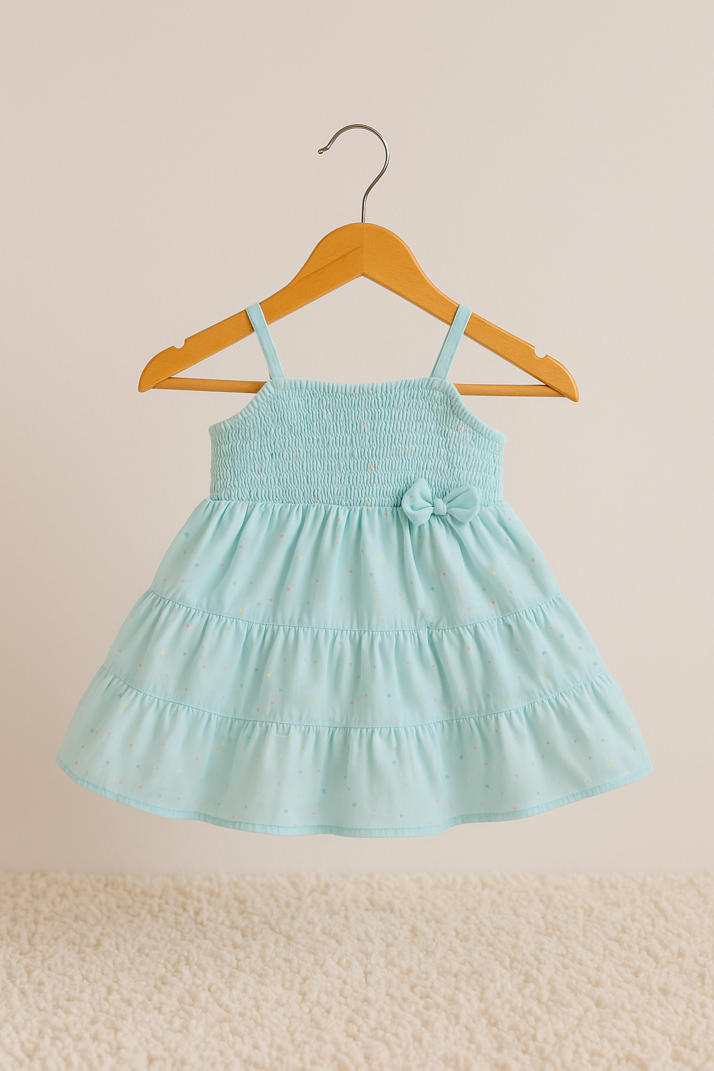 Smocked Tiered Ruffle Dress For Girls